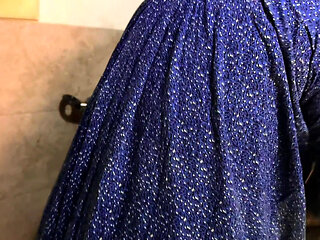 MILF Hot Aunty in Kitchen, She Was Horny When Cocking, I See Her Huge Tits & Big Ass & Start Handjob