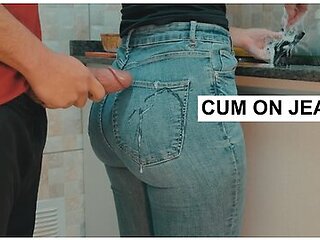 Cumming On My Maids Big Ass With Jeans While She Was Washing Dishes In The Kitchen