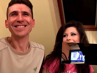 Brunette Lets Herself Be Pampered by Two Men. Awesome Outdoor Threesome!