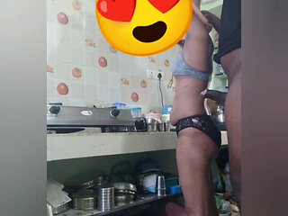 Indian Stepsister Cooking in Kitchen Fucked by Her Stepbrother Part 1