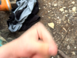 College Boy Cums on the Trail