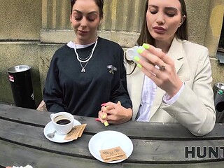 Lucky couple gets propositioned for some naughty public sex