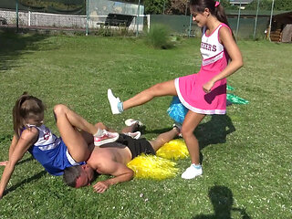 Cheerleader kicking fun!