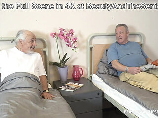 Nurse Nana Garnet Gives Grandpa His Pill With a Deep Throat Blowjob - Young & Old Threesome