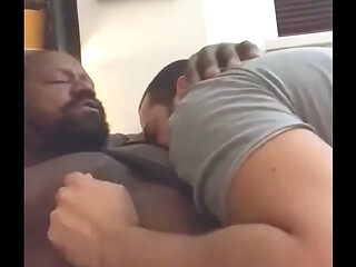 Sub Sucks on Big Chest Muscle Tits