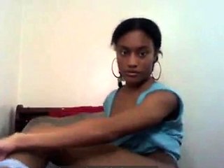 Ebony Amateur Bends Over in Webcam Close-Up
