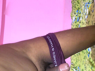 Horny desi indian gay flashing his asshole and fingering with lube