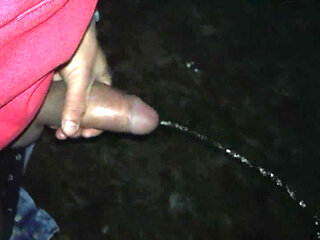 Twink Outdoor Piss with Erection