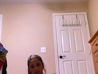 Slutty amateur teen GF jerking my dick