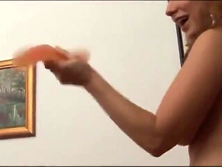 Lesbians babe masturbating pussy dildo playing