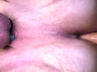 Lies on the Bed and Likes with My Ass with a Dildo in the Ass That I Ride Means I Jerk off My Little Cock