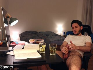 Piss and cum in drinking glass gay urination