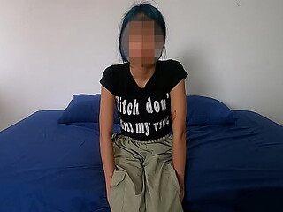 Skinny Latina GF gives a hot blowjob before getting fucked hard