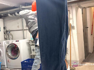 Tattooed MILF Secretly Used by Two Men in Cellar