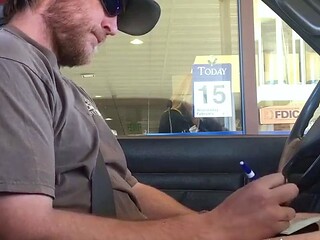 Hands-Free Public Cum Daddy's Bank Adventure