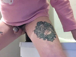 Even in my bathroom my pussy wants a cock