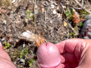 Wanking in the forest on a bike tour