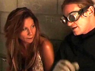 Sexy blonde sucked and fucked in a jail setting by cops and other inmates