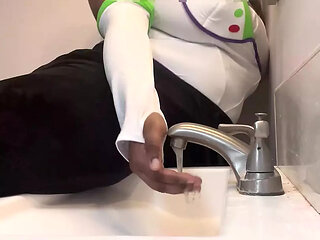 A Cute Ebony American Grinds In Her COSPLAY Outfit!