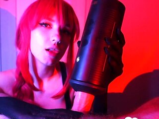 Wigged Babe Gives POV Blowjob Like a Pro