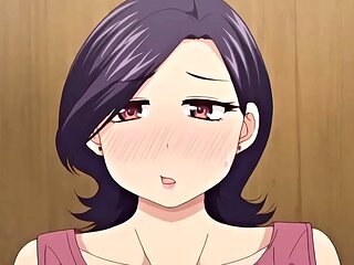 Brunette cums to hentai