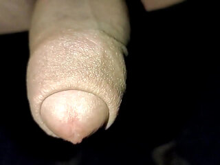 Close up Slow Motion - Cum Dripping Out of Uncut Cock