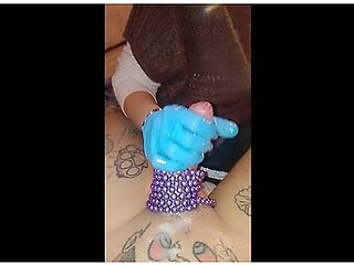 A Nice Handjob And Masturbation With Pearls On The Big Cock Done By The Doctor