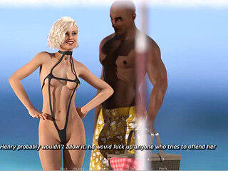 My Hotwife - Gameplay - Roleplay - Beach Picnic - Wife Fucks BBC at Beach
