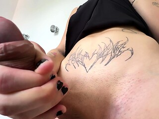 Shemale tranny enjoying solo masturbation
