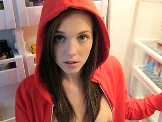 Flexible hottie Kiera Winters is touching her hungry shaved pussy