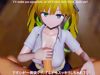 A Girl Who Gives a Handjob & Sex to a Nerd-friendly Gal