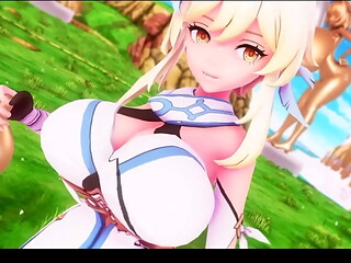 3D Breast Expansion Blonde Huge Tits lactation POV wSound added