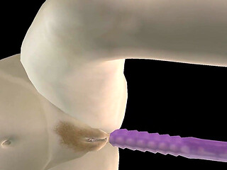 Animated 3D Porn - Beautiful Girl Strap on Fucks Asian Man Then Double Dildo Doggy