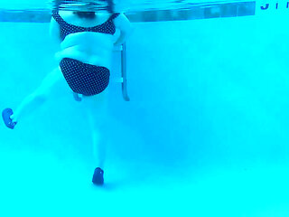 Watch BBW Nurse Vicki Exercise in Pool with Underwater Camera See My