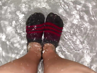 Wet Sock Fetish in Athletic Socks