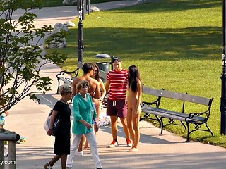 Aiko May Flashes Shaved Pussy in Public Vienna 3