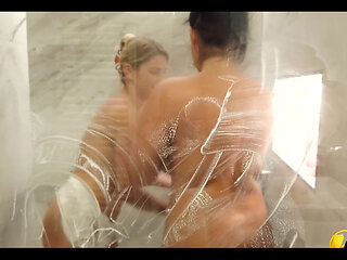 Busty and Hair Pussy Sofia Wetting My Dress and We Get Huge Orgasms in the Shower Video 10:25 Minutes