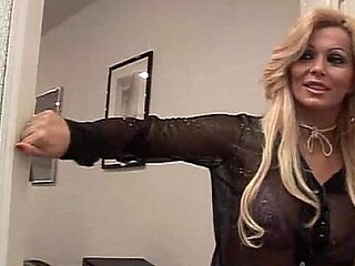 Sexy milf gives a deepthroat and squirts on his cock