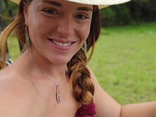 Driving Around My Farm Topless!