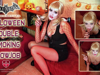 Halloween Double Smoking Blowjob