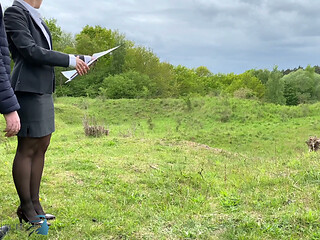 Real estate business woman outdoor fuck