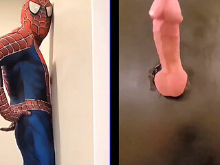 Spiderman Encounters a Glory Hole with His Big Cock Gloryhole Nemesis