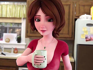 Cass's Morning Ritual: Coffee, Cereal, and Cock Under the Table