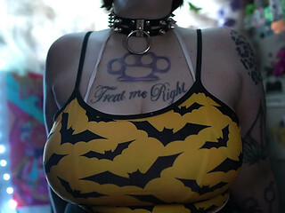 Sluttered Goth MILF gives a dirty JOI