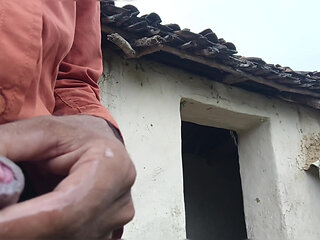 The village boy began to shake his hand alone at home