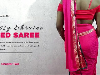 RED SAREE - INDIAN TRANS STRIPTEASE
