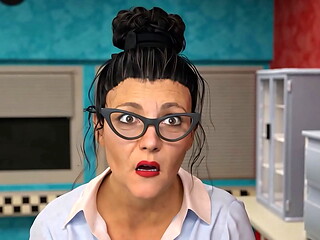 Mature Waitress sucks off her boss for a raise