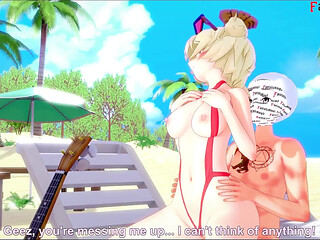 Hot milf MILFed in animated cartoon on public beach
