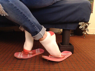 Socks Pink Flip Flops Shoeplay