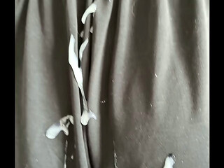 Cum on my wife&rsquo_s shorts while they were cooking.